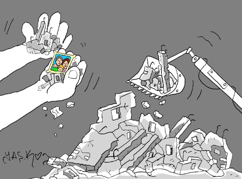 Cartoon: a handful of memories (medium) by yasar kemal turan tagged handful,of,memories