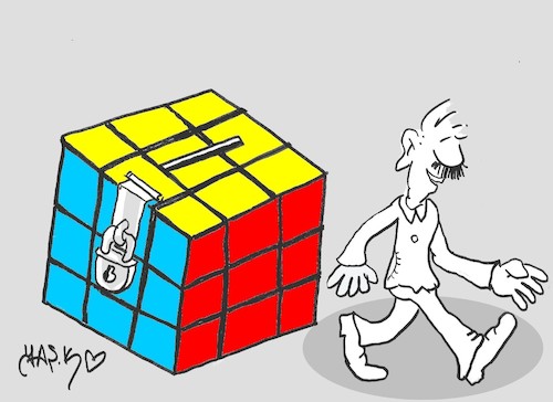 Cartoon: achieve the difficult one (medium) by yasar kemal turan tagged achieve,the,difficult,one