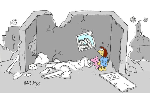 Cartoon: Being a child in Gaza (medium) by yasar kemal turan tagged being,child,in,gaza