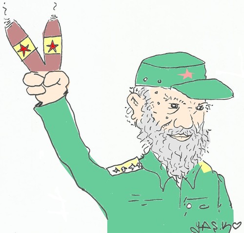 Cartoon: Castro (medium) by yasar kemal turan tagged castro
