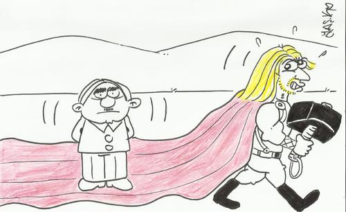 Cartoon: Cloak of the THOR (medium) by yasar kemal turan tagged cloak,thor