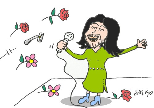 Cartoon: Conchita Wurst (medium) by yasar kemal turan tagged conchita,wurst
