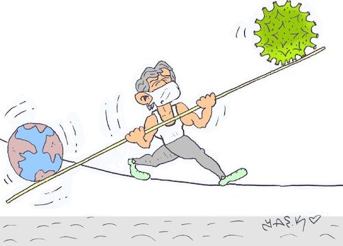 Cartoon: coorona (medium) by yasar kemal turan tagged coorona
