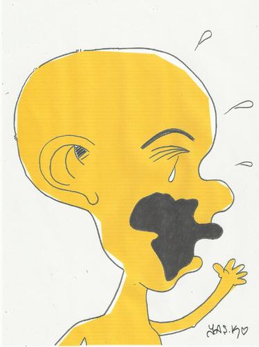 Cartoon: cry (medium) by yasar kemal turan tagged africa,please,succor,cry
