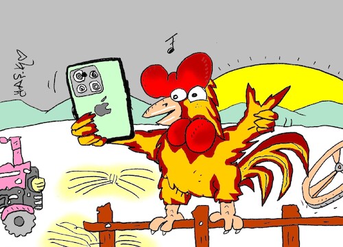 Cartoon: dawn selfie (medium) by yasar kemal turan tagged dawn,selfie