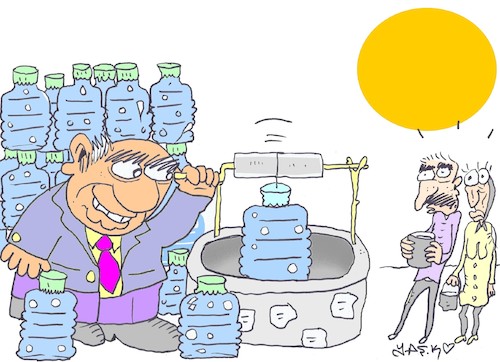 Cartoon: death wells (medium) by yasar kemal turan tagged death,wells