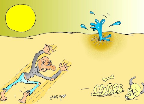 Cartoon: distant hopes (medium) by yasar kemal turan tagged distant,hopes
