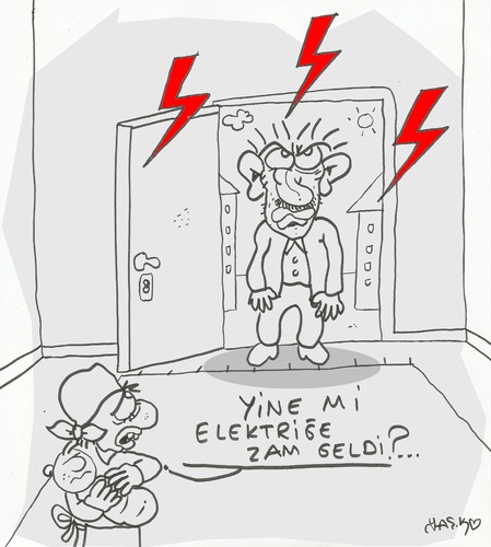 Cartoon: electricity hike (medium) by yasar kemal turan tagged electricity,hike,turkey