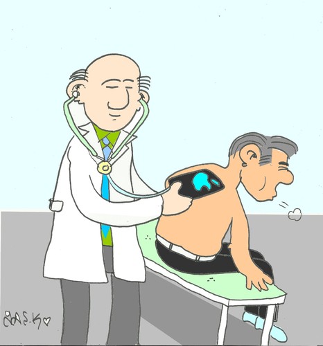 Cartoon: iphone (medium) by yasar kemal turan tagged computer,telephone,examination,doctor,iphone,internet