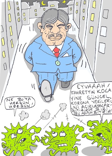 Cartoon: Fahrettin Koca (medium) by yasar kemal turan tagged fahrettin,koca