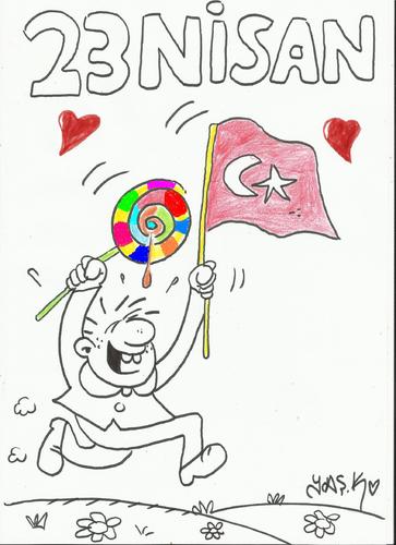 Cartoon: 23 NiSAN (medium) by yasar kemal turan tagged feast