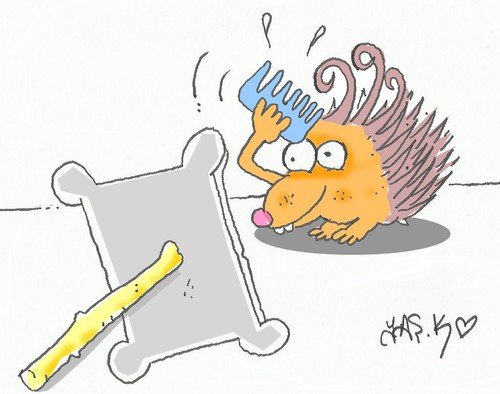 Cartoon: Hair care (medium) by yasar kemal turan tagged hair,care