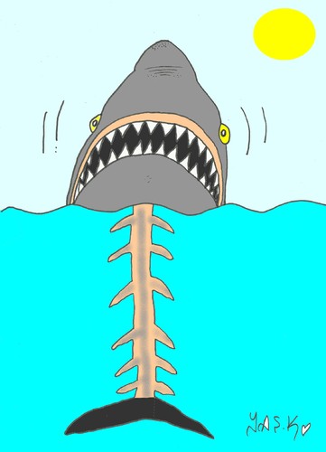 Cartoon: jaws (medium) by yasar kemal turan tagged jaws