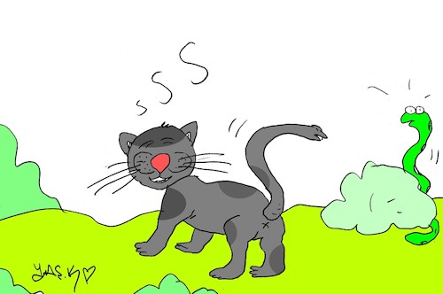 Cartoon: kedi (medium) by yasar kemal turan tagged kedi
