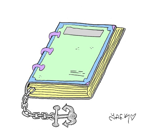 Cartoon: kitap (medium) by yasar kemal turan tagged kitap