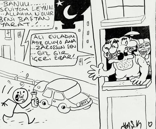 Cartoon: line man (medium) by yasar kemal turan tagged man,line