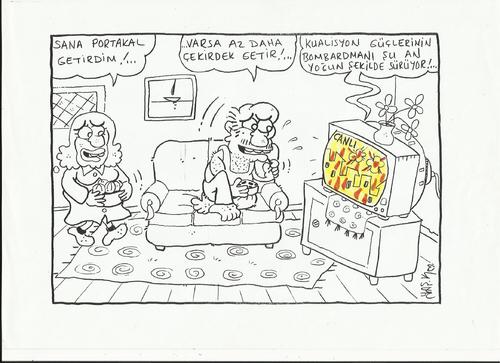 Cartoon: live war (medium) by yasar kemal turan tagged war,live