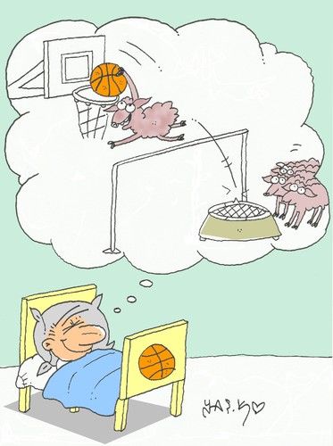 Cartoon: love of basketball (medium) by yasar kemal turan tagged love,of,basketball