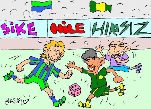 Cartoon: Match fixing and betting in foot (medium) by yasar kemal turan tagged match,fixing,and,betting,in,football