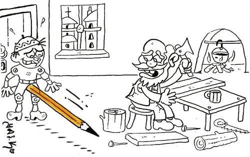 Cartoon: Pinocchio (medium) by yasar kemal turan tagged pinocchio