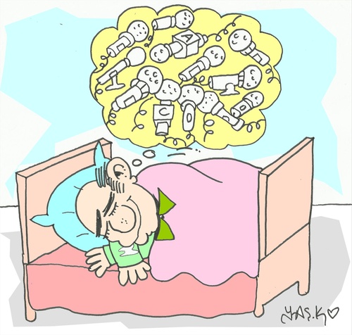 Cartoon: politician dream (medium) by yasar kemal turan tagged politician,dream,microphone,liar