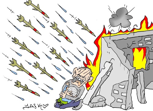Cartoon: rain and missile (medium) by yasar kemal turan tagged rain,and,missile