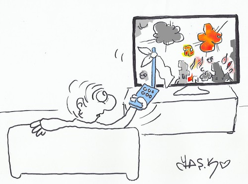 Cartoon: remote control (medium) by yasar kemal turan tagged remote,control