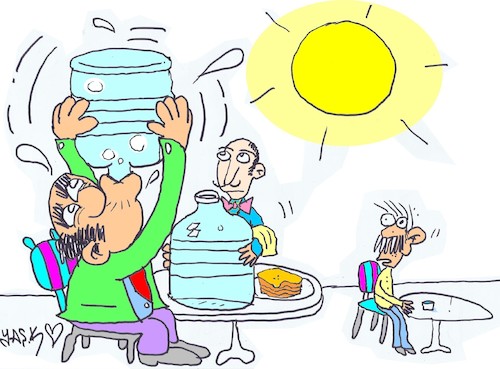 Cartoon: respect for water (medium) by yasar kemal turan tagged respect,for,water