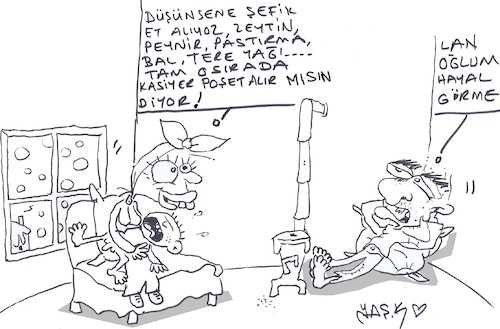 Cartoon: sachet and shopping (medium) by yasar kemal turan tagged sachet,and,shopping