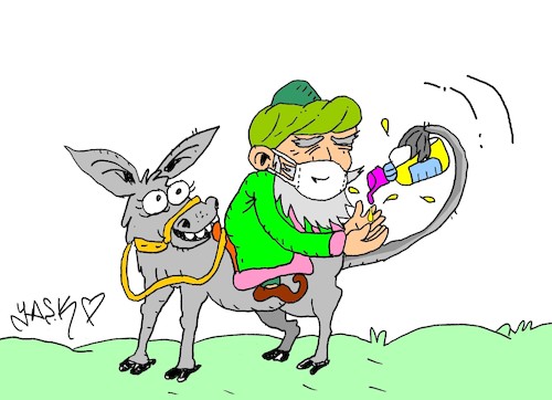 Cartoon: smart donkey (medium) by yasar kemal turan tagged smart,donkey
