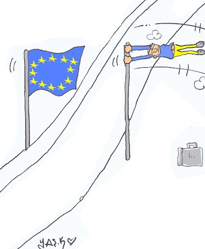 Cartoon: two flags (medium) by yasar kemal turan tagged two,flags