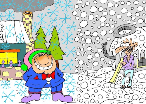 Cartoon: two snow (medium) by yasar kemal turan tagged two,snow