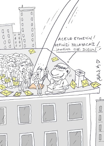 Cartoon: unemployment suicide (medium) by yasar kemal turan tagged unemployment,suicide