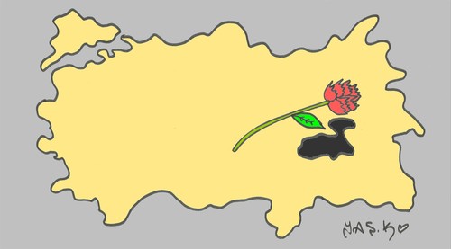 Cartoon: Van earthquake (medium) by yasar kemal turan tagged van,earthquake