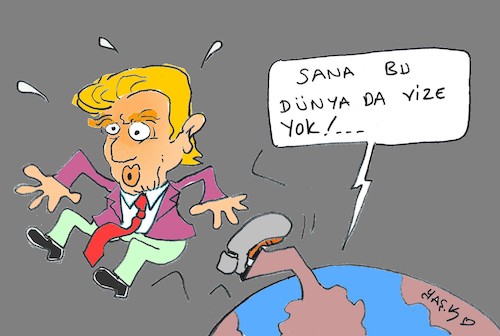 Cartoon: visa (medium) by yasar kemal turan tagged visa