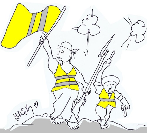 Cartoon: yellow vest (medium) by yasar kemal turan tagged yellow,vest