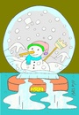 Cartoon: contact (small) by yasar kemal turan tagged contact love winter snowman water