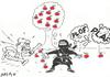 Cartoon: Farmer and Ninja (small) by yasar kemal turan tagged farmer,and,ninja