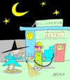 Cartoon: flight (small) by yasar kemal turan tagged flight witch petrol broom