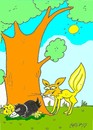 Cartoon: sleep and love (small) by yasar kemal turan tagged fox,crow,cheese,lafonten,love,sleep