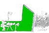 Cartoon: green curtain (small) by yasar kemal turan tagged green,curtain