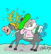 Cartoon: happy birthday (small) by yasar kemal turan tagged deer,happy,birthday,nasreddin,hodja,donkey,noel,love
