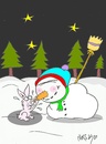 Cartoon: help (small) by yasar kemal turan tagged help rabbit love snowman carrots