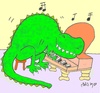 Cartoon: Jurassic music (small) by yasar kemal turan tagged jurassic,music,dinosaur,love