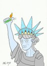 Cartoon: lighter (small) by yasar kemal turan tagged lighter statue of liberty usa