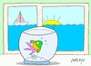 Cartoon: longing (small) by yasar kemal turan tagged fish,longing,sea