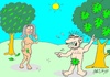 Cartoon: Adam and Eve (small) by yasar kemal turan tagged lowcut,adam,eve,leaf,clothing,women
