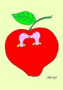 Cartoon: neighboring (small) by yasar kemal turan tagged neighboring,founded,apple,worm,love,smooch