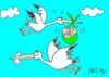 Cartoon: population-condom (small) by yasar kemal turan tagged population,condom,stork,baby
