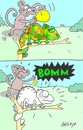 Cartoon: prank (small) by yasar kemal turan tagged ribaldry,chameleon,monkey,joke,colors